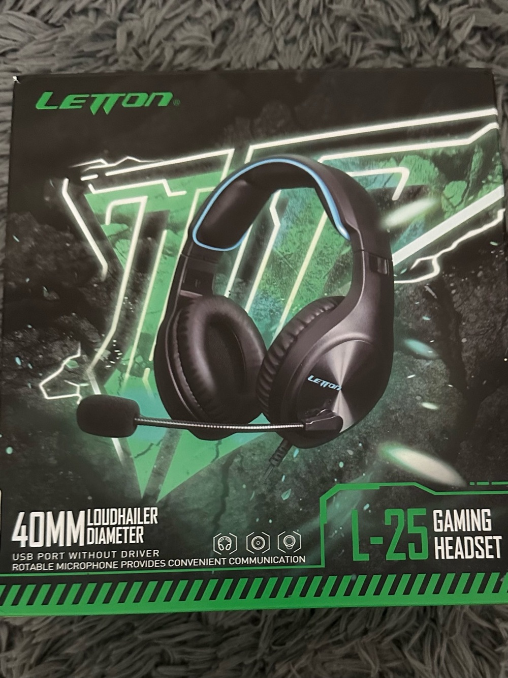 L-25 Over-Ear Gaming Headset — Black with Blue Accents